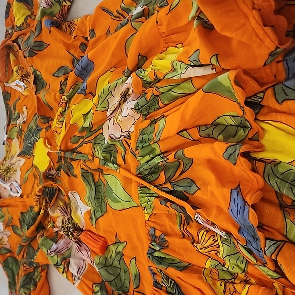 Blue Island Citrus Orange Coverup - Picture 3 of 5